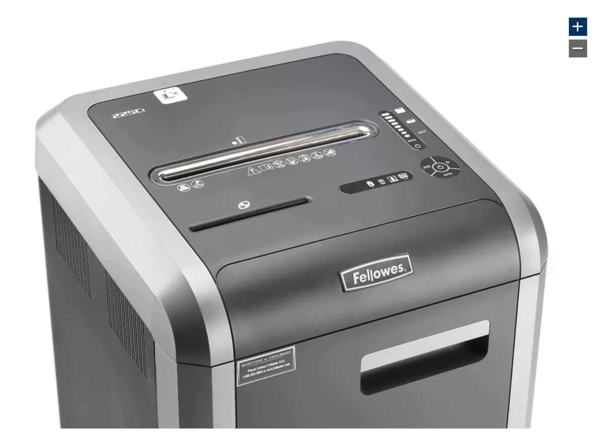 Fellowes paper shredder on a white background